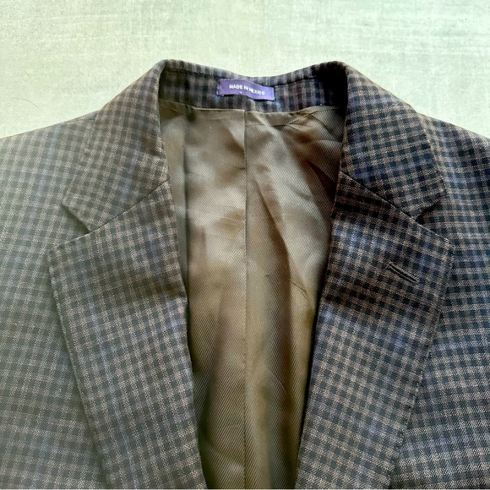JB Britches Wool Brown/Black Check Sport Coat - 40R